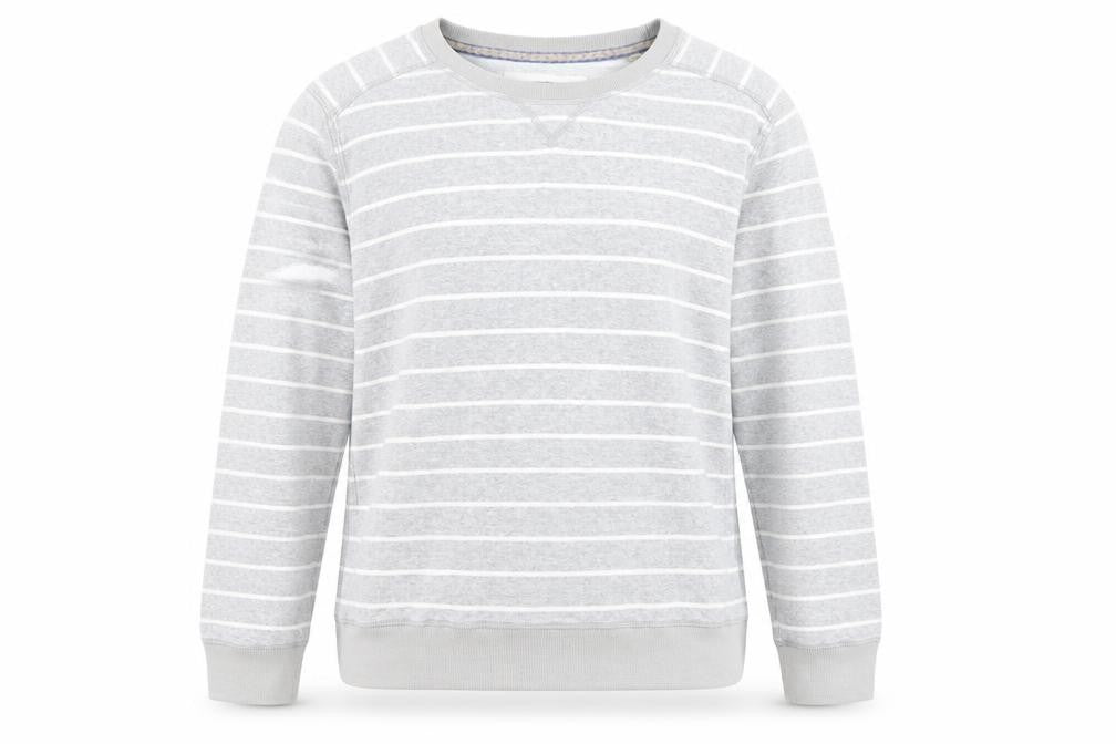 Debenhams Womens Grey Round Neck Striped Cotton Pullover Jumper Size XL