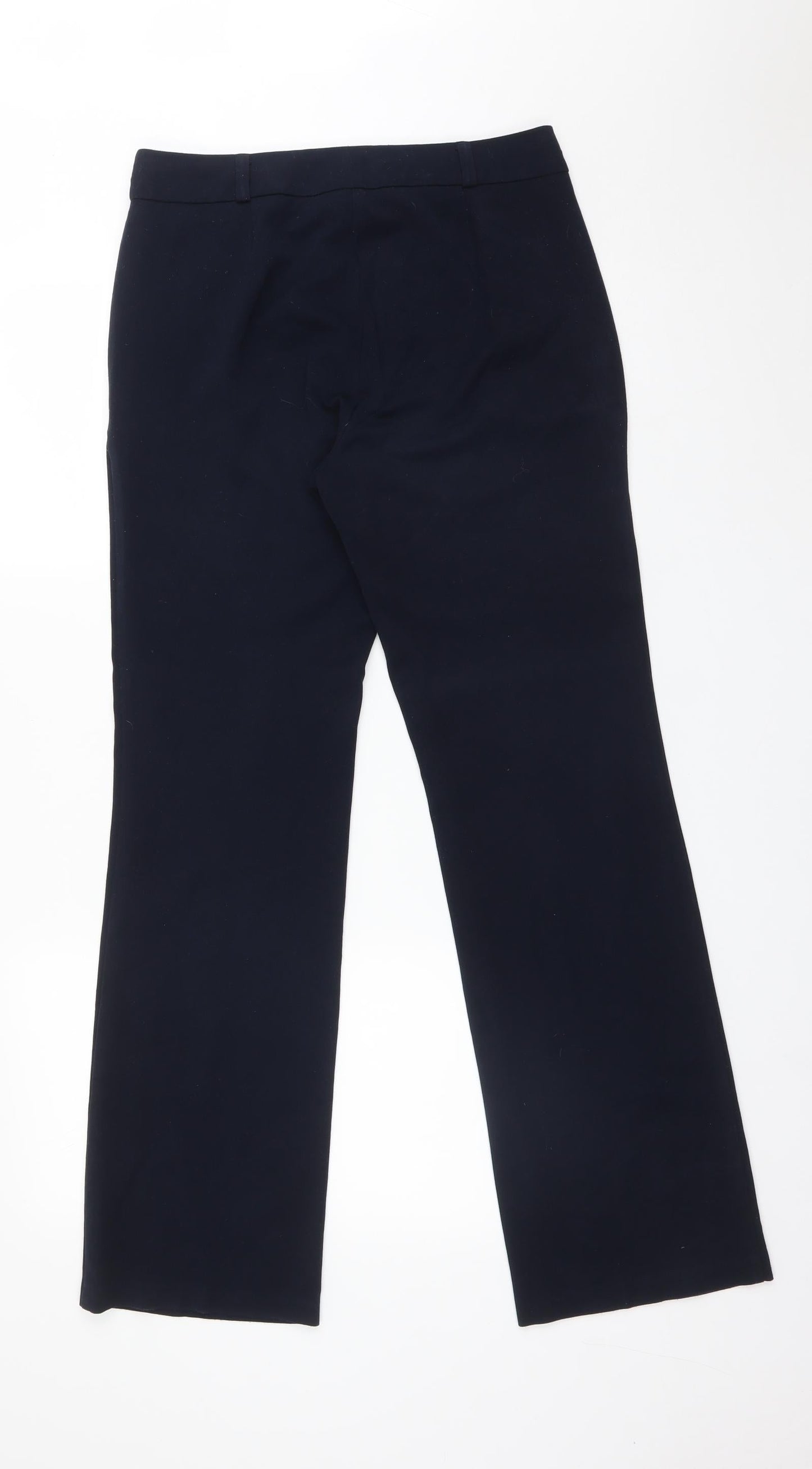 M&S Womens Blue  Polyester Dress Pants Trousers Size 8 L31 in Regular