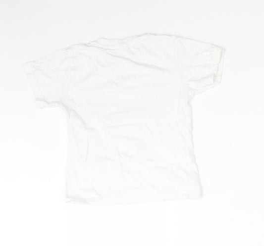 ELITE KIDS Girls White  Cotton Basic T-Shirt Size 4-5 Years Crew Neck  - MINNIE MOUSE