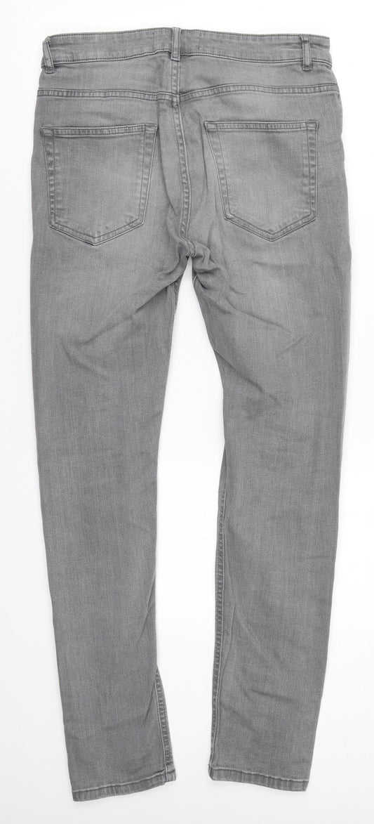 NEXT Womens Grey  Cotton Skinny Jeans Size 30 L30 in Regular