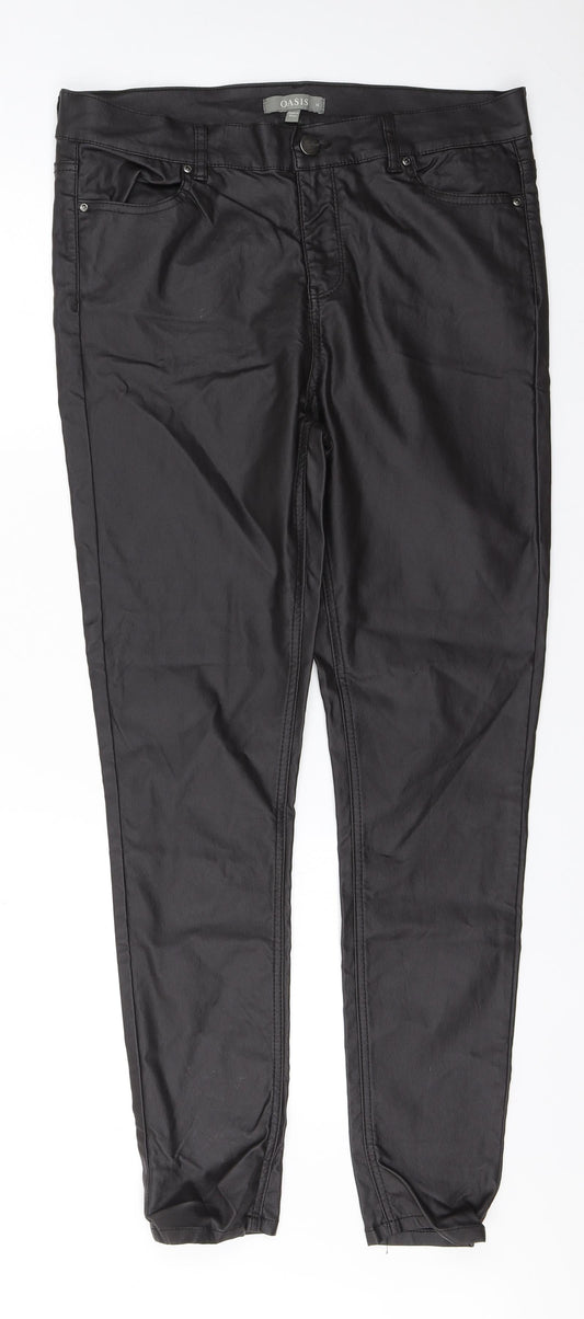 Oasis Womens Brown  Viscose Trousers  Size 16 L28 in Regular