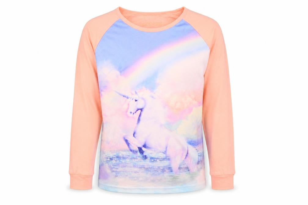M&S Girls Multicoloured Solid Polyester Top Pyjama Top Size 12-13 Years