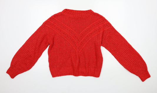 NEXT Womens Red Round Neck  Acrylic Pullover Jumper Size S