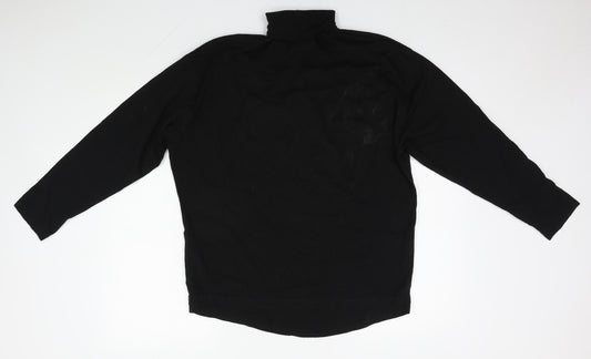 ASOS Womens Black Roll Neck  100% Cotton Pullover Jumper Size 2XS