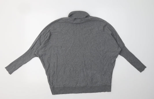 FOREVER 21 Womens Grey Roll Neck  Cotton Pullover Jumper Size S