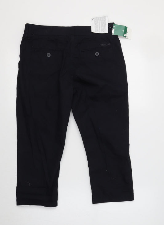 Oxy Lane Womens Blue  Cotton Cropped Trousers Size 10 L21 in Regular