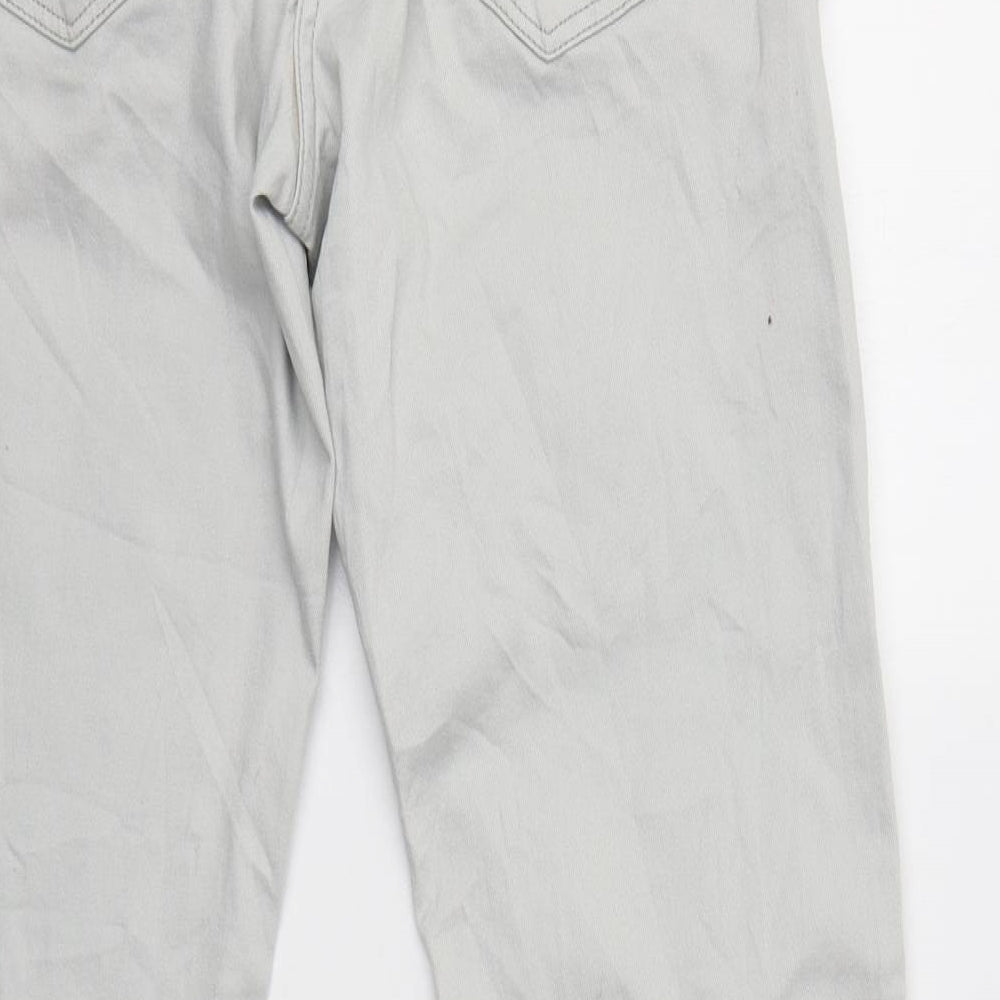 Upz Fashion Womens Grey  Cotton Straight Jeans Size 12 L31 in Regular