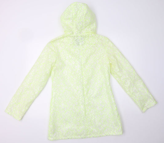 Primark Womens Green Floral  Rain Coat Coat Size 6