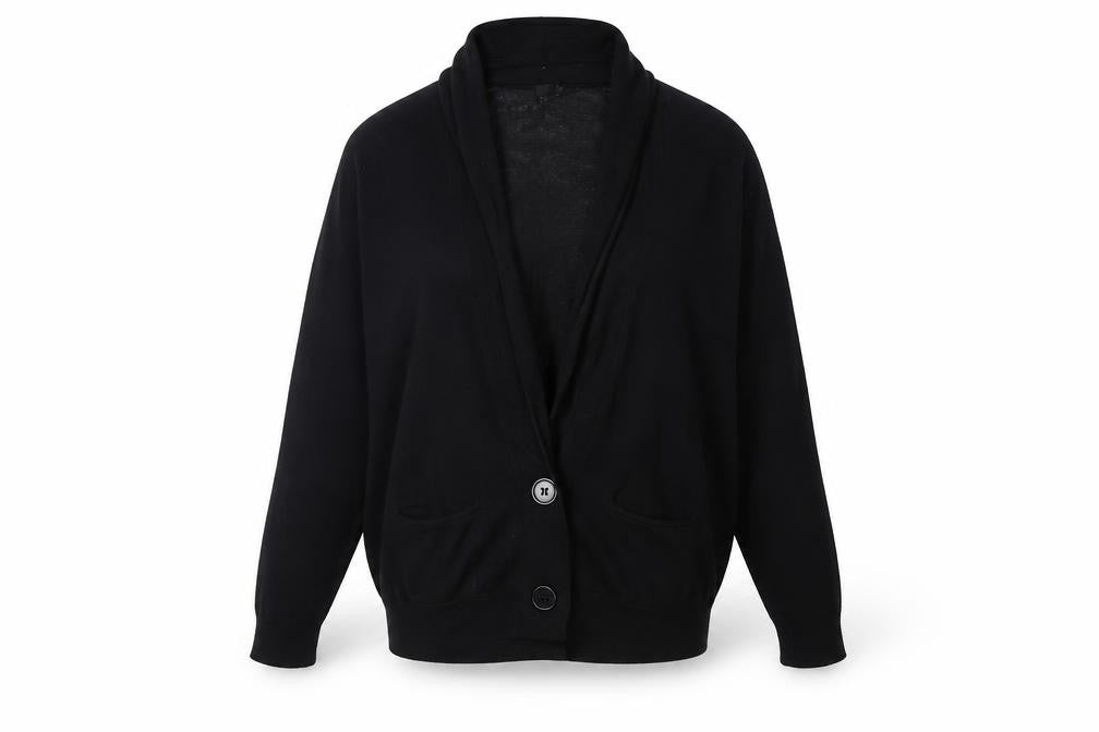 Topshop Womens Black V-Neck  Acrylic Shrug Jumper Size 8