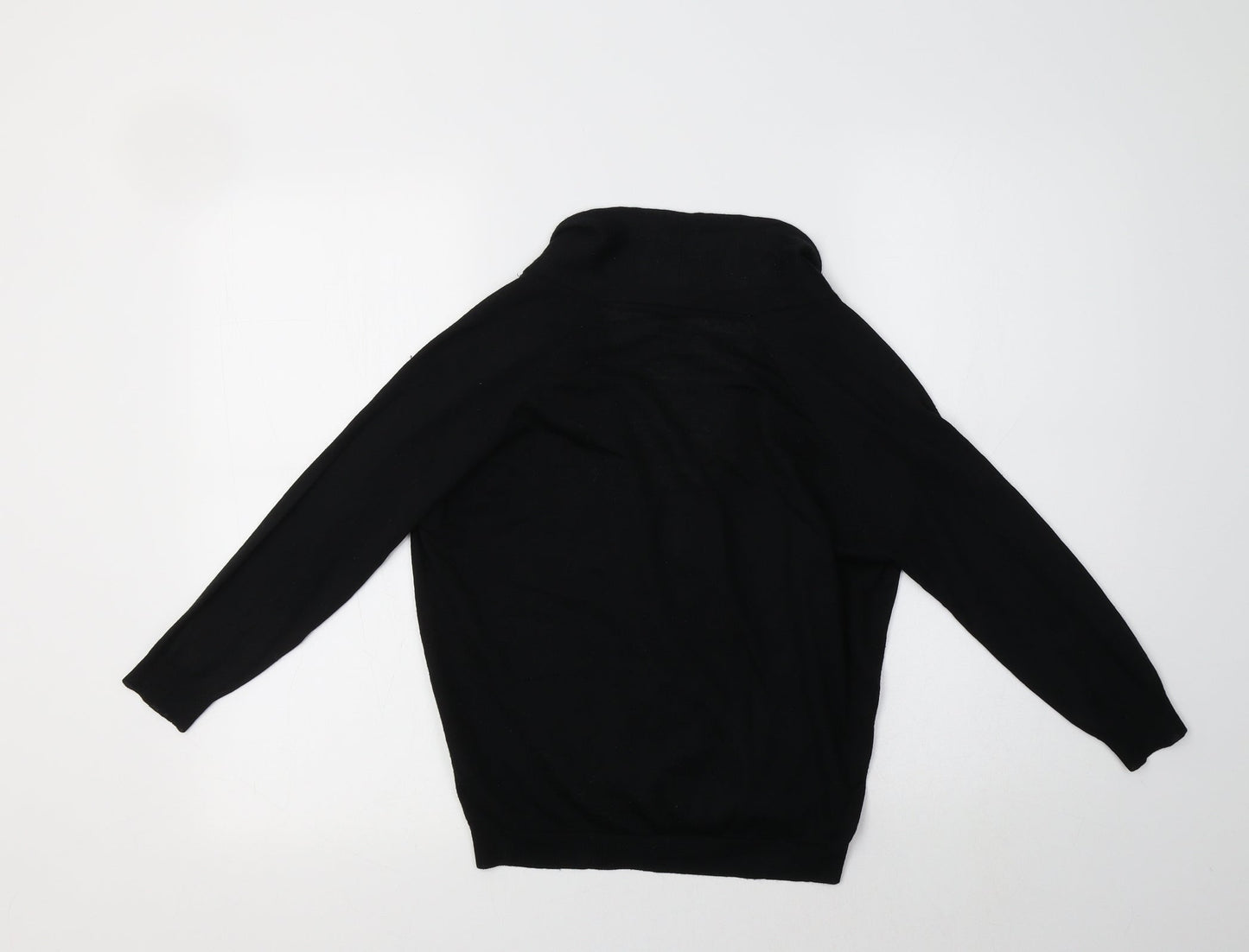 Topshop Womens Black V-Neck  Acrylic Shrug Jumper Size 8