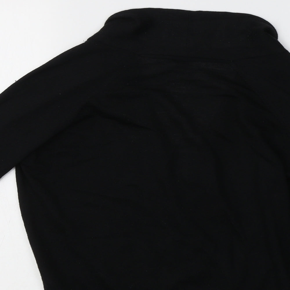 Topshop Womens Black V-Neck  Acrylic Shrug Jumper Size 8