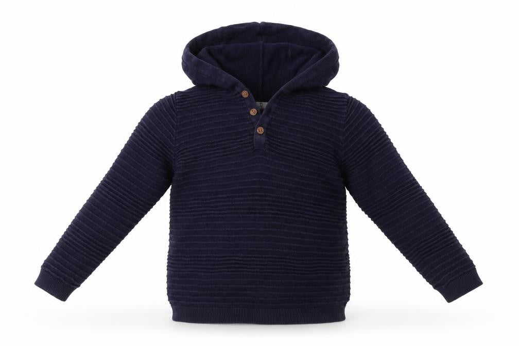 Very Boys Blue  Cotton Pullover Hoodie Size 7 Years