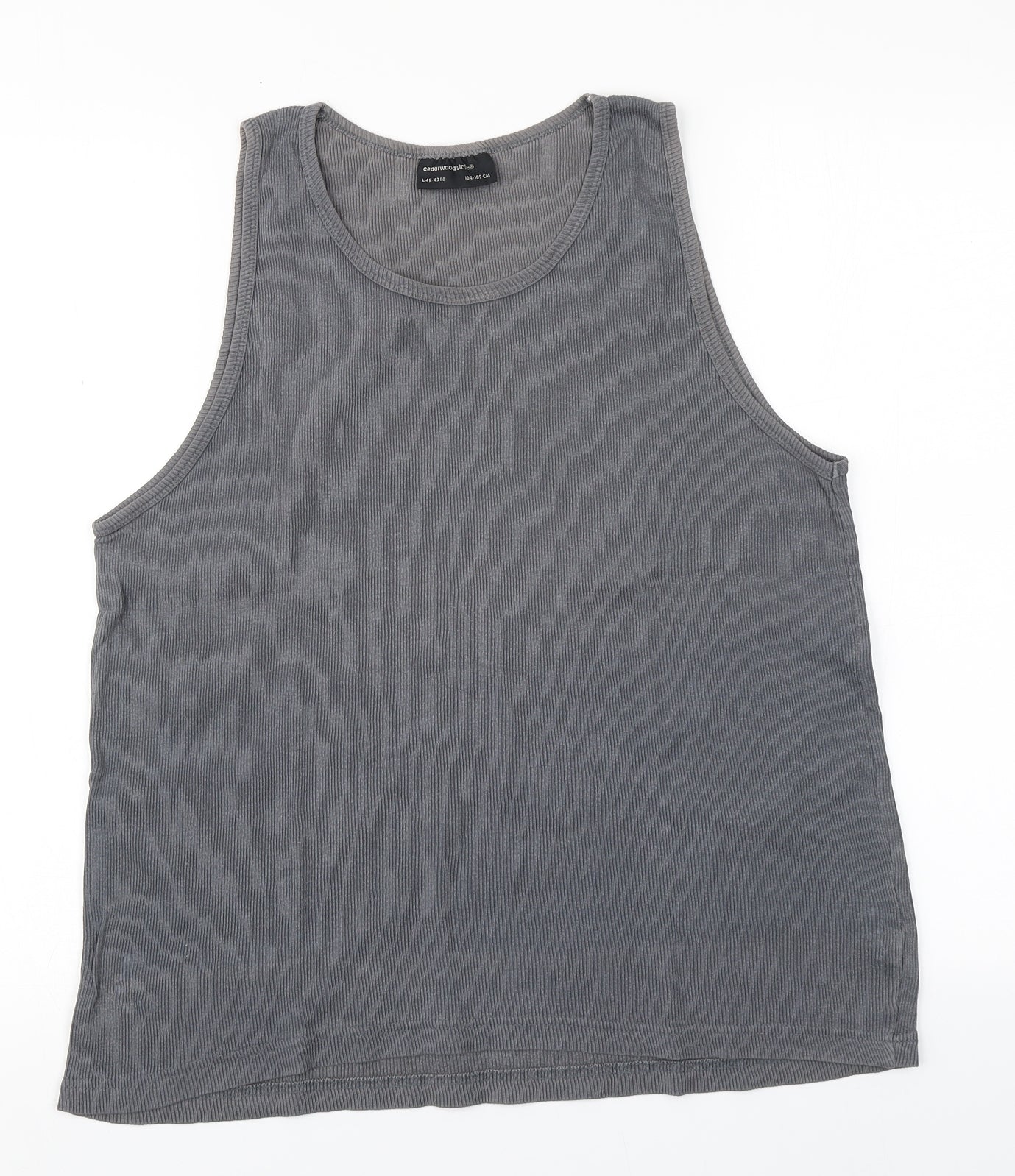 Cedar Wood State Mens Grey  Cotton  T-Shirt  Round Neck