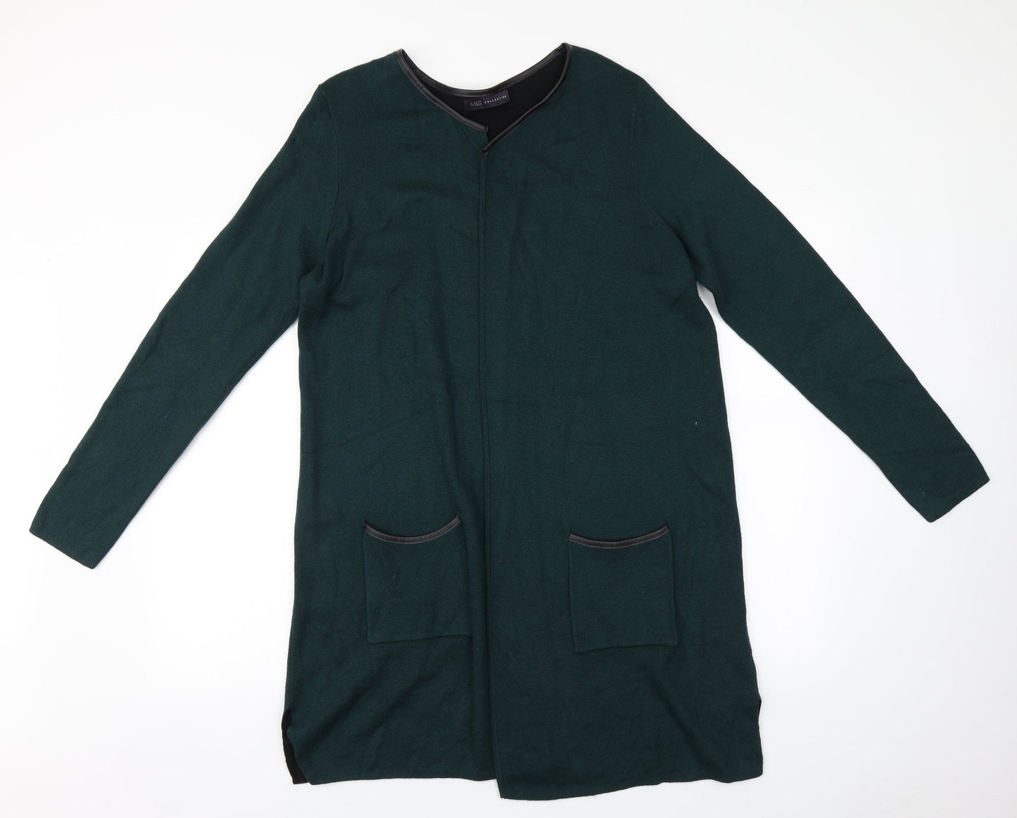 Marks and Spencer Womens Green Round Neck   Cardigan Jumper