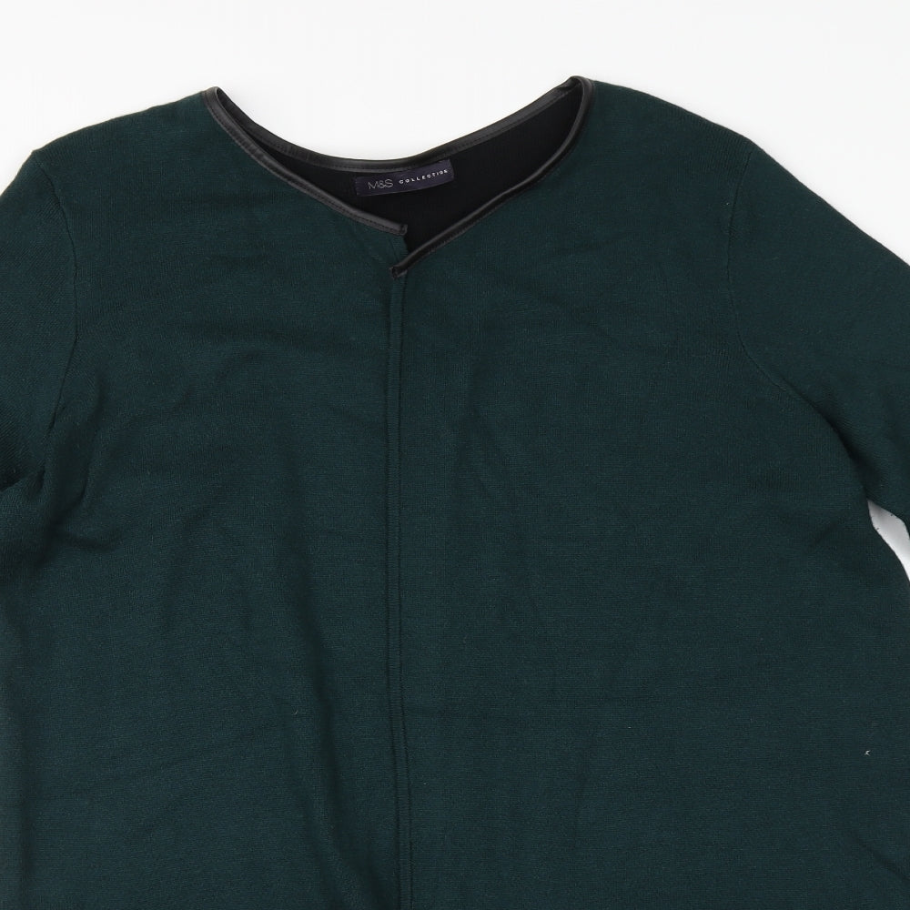 Marks and Spencer Womens Green Round Neck   Cardigan Jumper