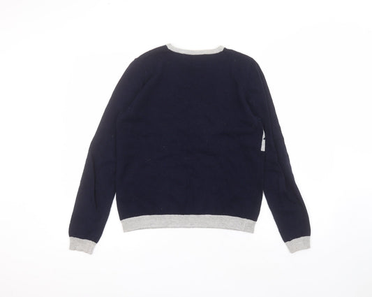 nice things Womens Blue  Viscose Basic T-Shirt Size S Round Neck
