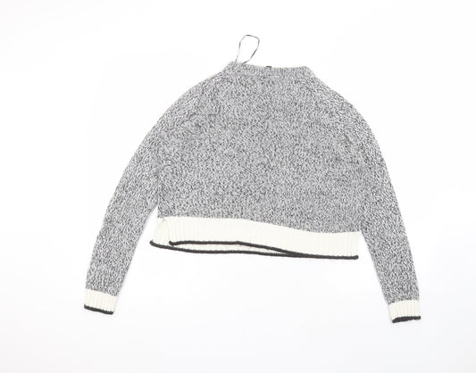 H&M Womens Grey Round Neck  Acrylic Pullover Jumper Size S