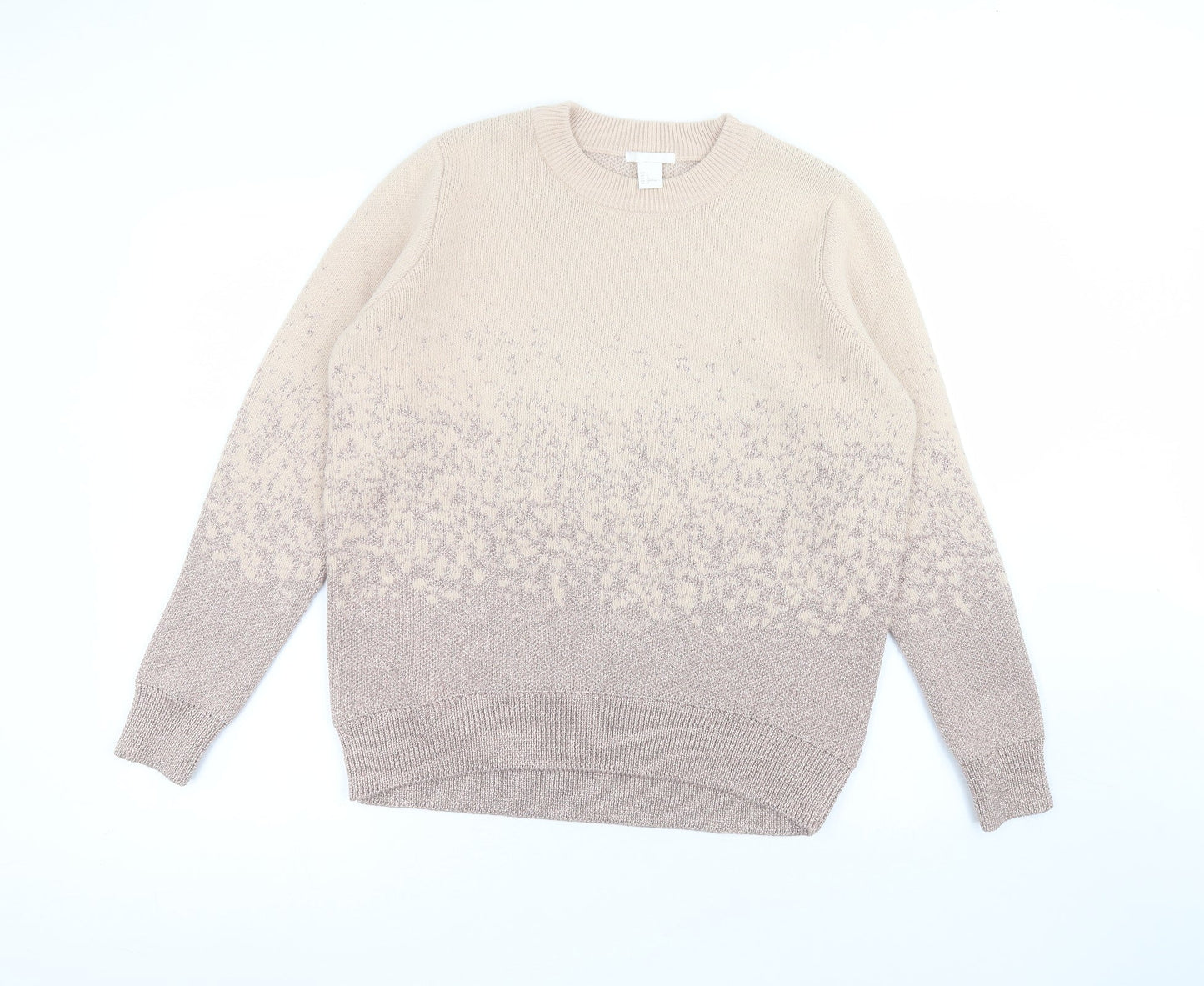 H&M Womens Pink Round Neck  Acrylic Pullover Jumper Size L