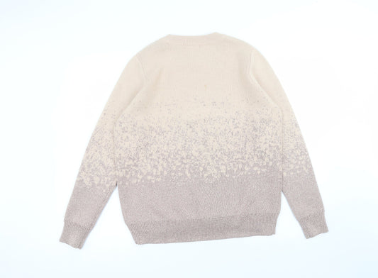 H&M Womens Pink Round Neck  Acrylic Pullover Jumper Size L