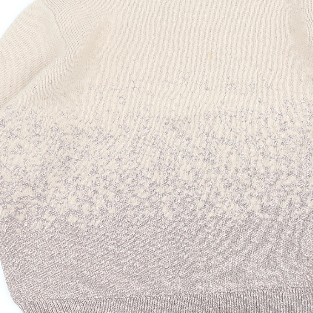 H&M Womens Pink Round Neck  Acrylic Pullover Jumper Size L