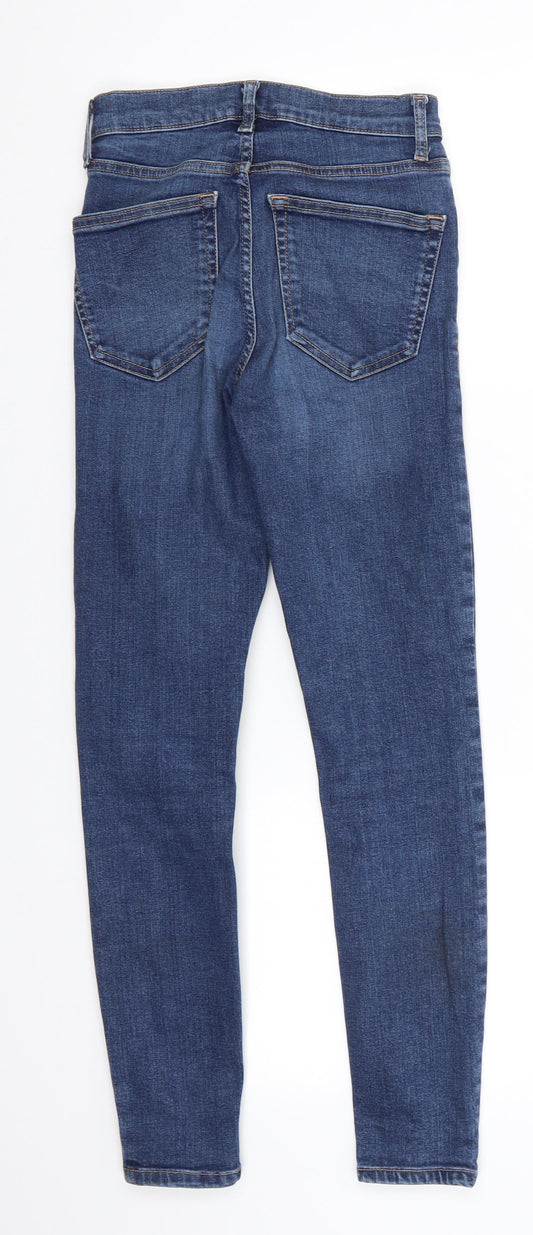Topshop Mens Blue  Cotton Skinny Jeans Size 25 in L26 in Regular  - Mid Blue