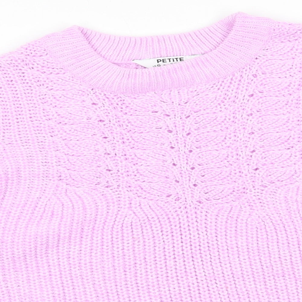 Dorothy Perkins Womens Pink Round Neck  Polyester Pullover Jumper Size 10   - Open Knit Sections Soft Texture