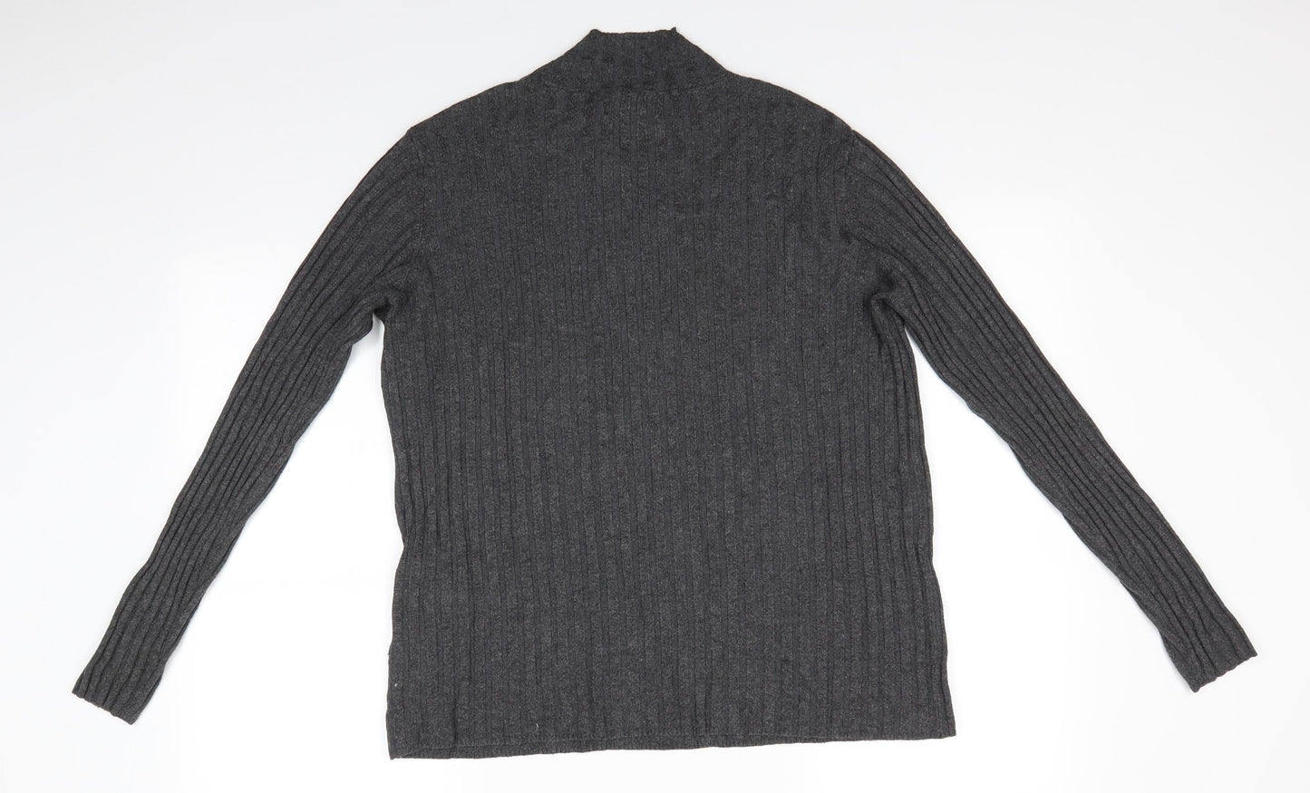 Papaya Womens Grey High Neck  Viscose Pullover Jumper Size 14   - Self Colour stripe