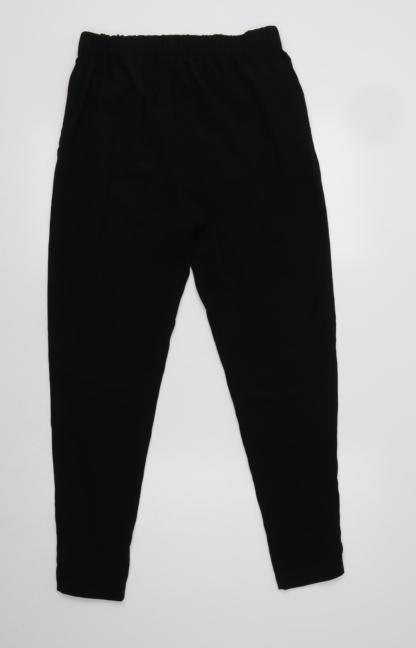 H&M Womens Black  Polyester Trousers  Size 10 L28 in Regular
