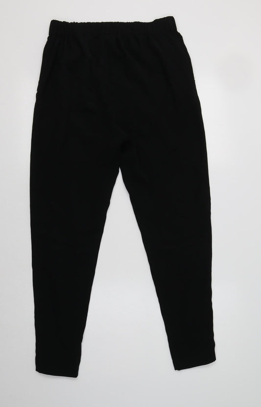 H&M Womens Black  Polyester Trousers  Size 10 L28 in Regular