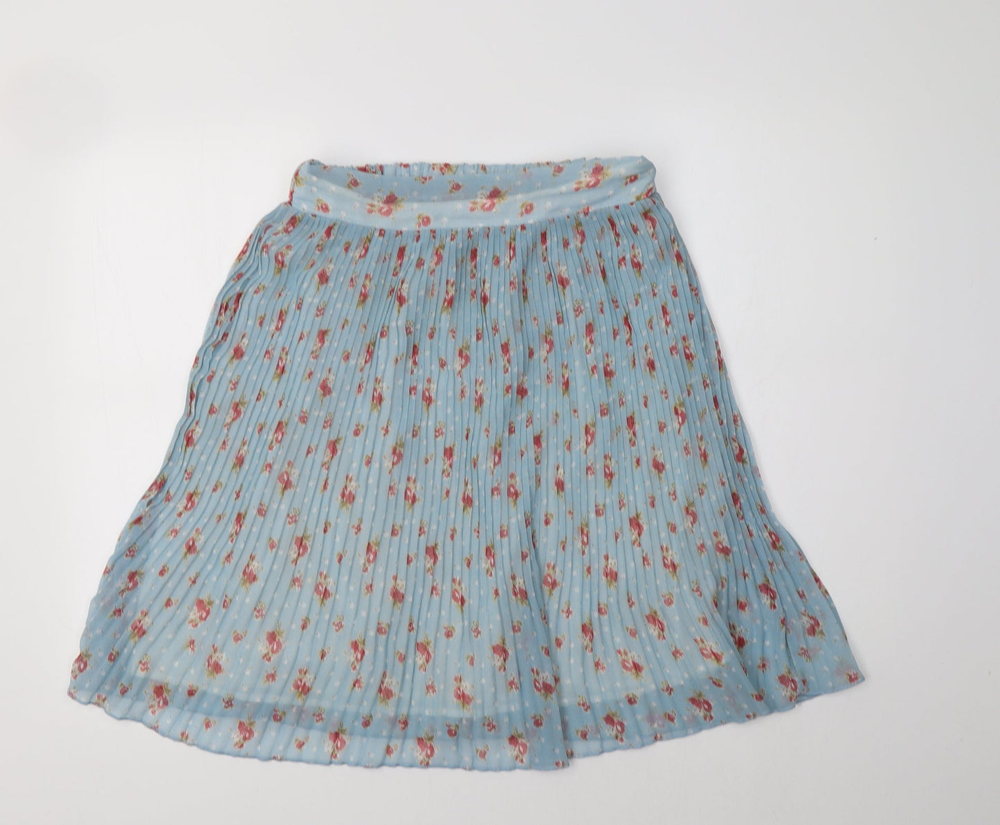 Eucalyptus Womens Blue Floral Polyester A-Line Skirt Size S