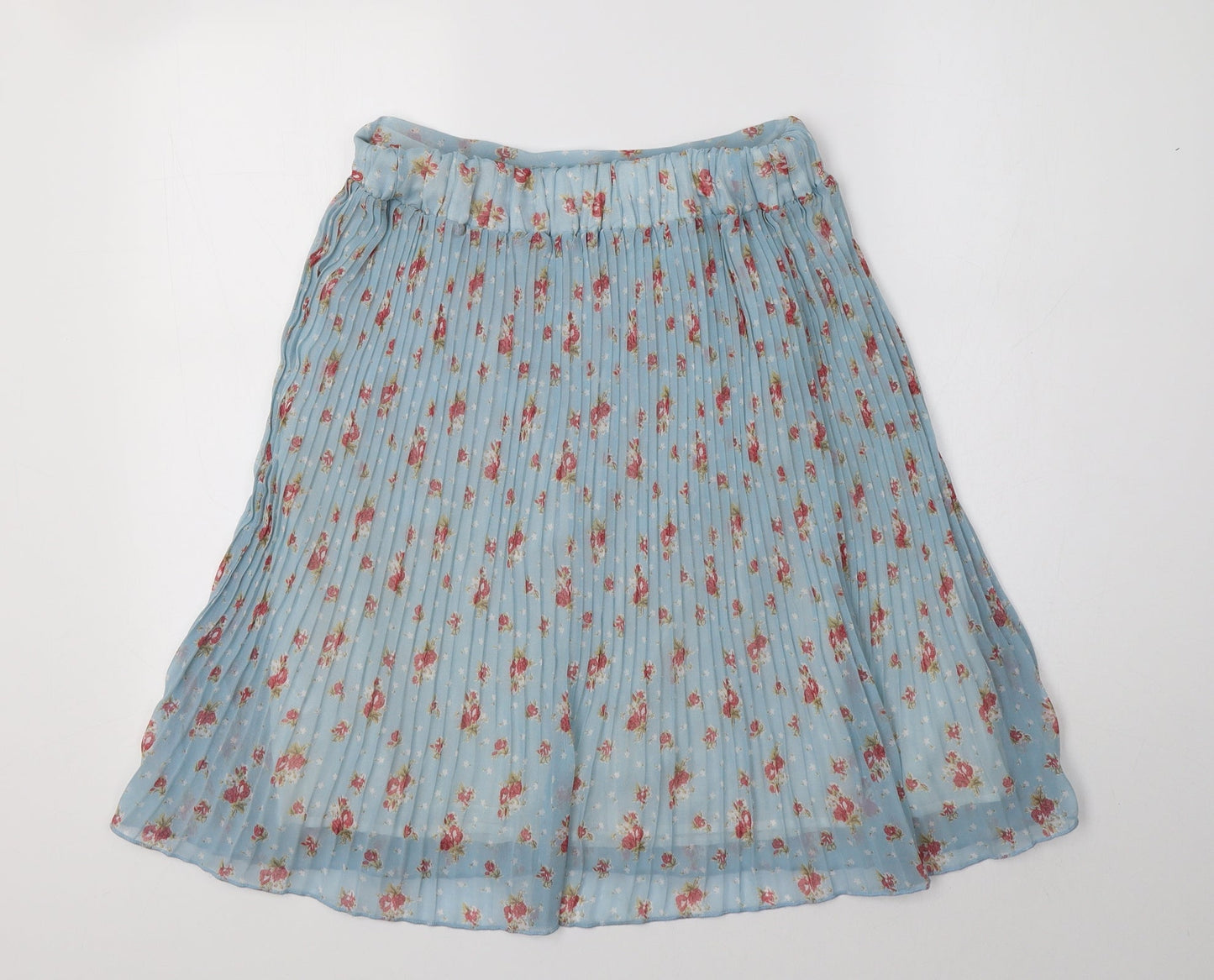 Eucalyptus Womens Blue Floral Polyester A-Line Skirt Size S