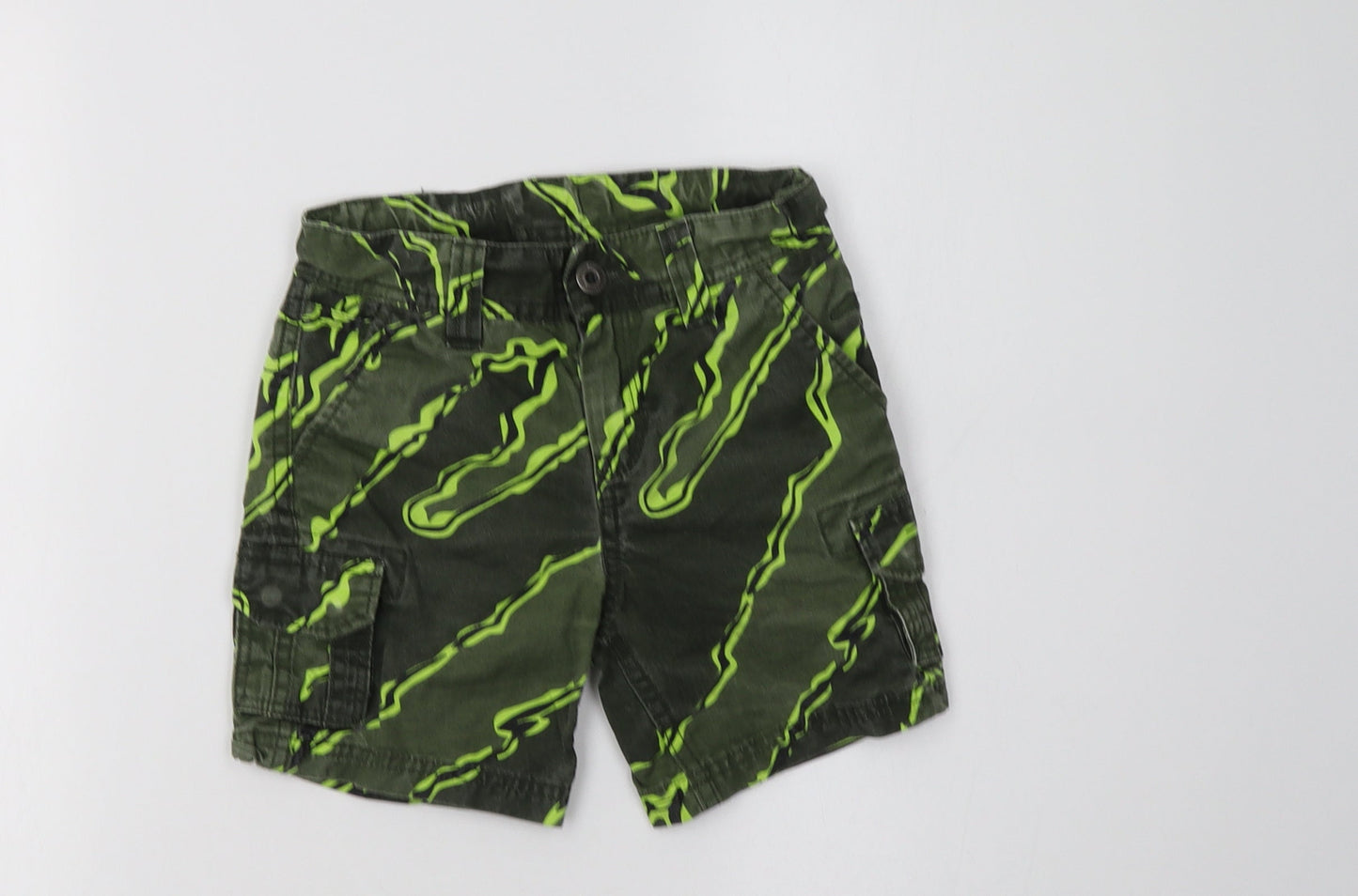 O'Neill Boys Green Geometric Cotton Cargo Shorts Size 6 Years  Regular