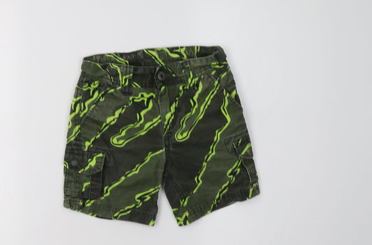 O'Neill Boys Green Geometric Cotton Cargo Shorts Size 6 Years  Regular