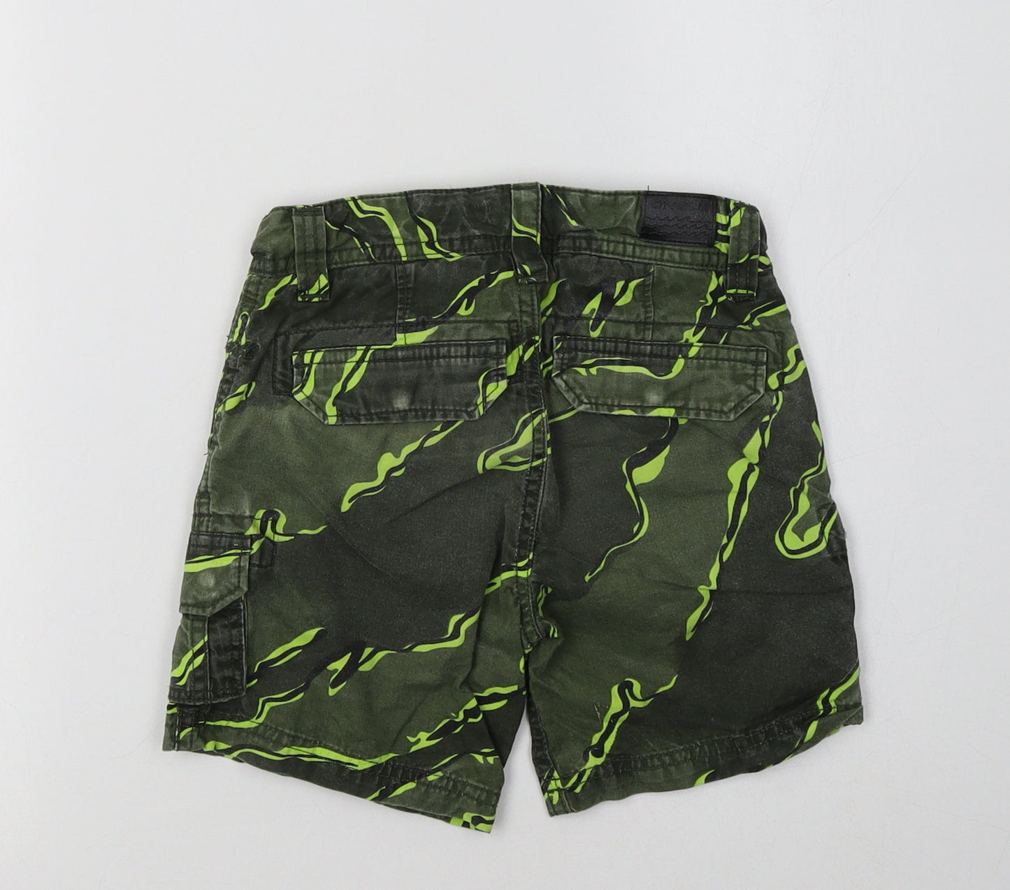 O'Neill Boys Green Geometric Cotton Cargo Shorts Size 6 Years  Regular