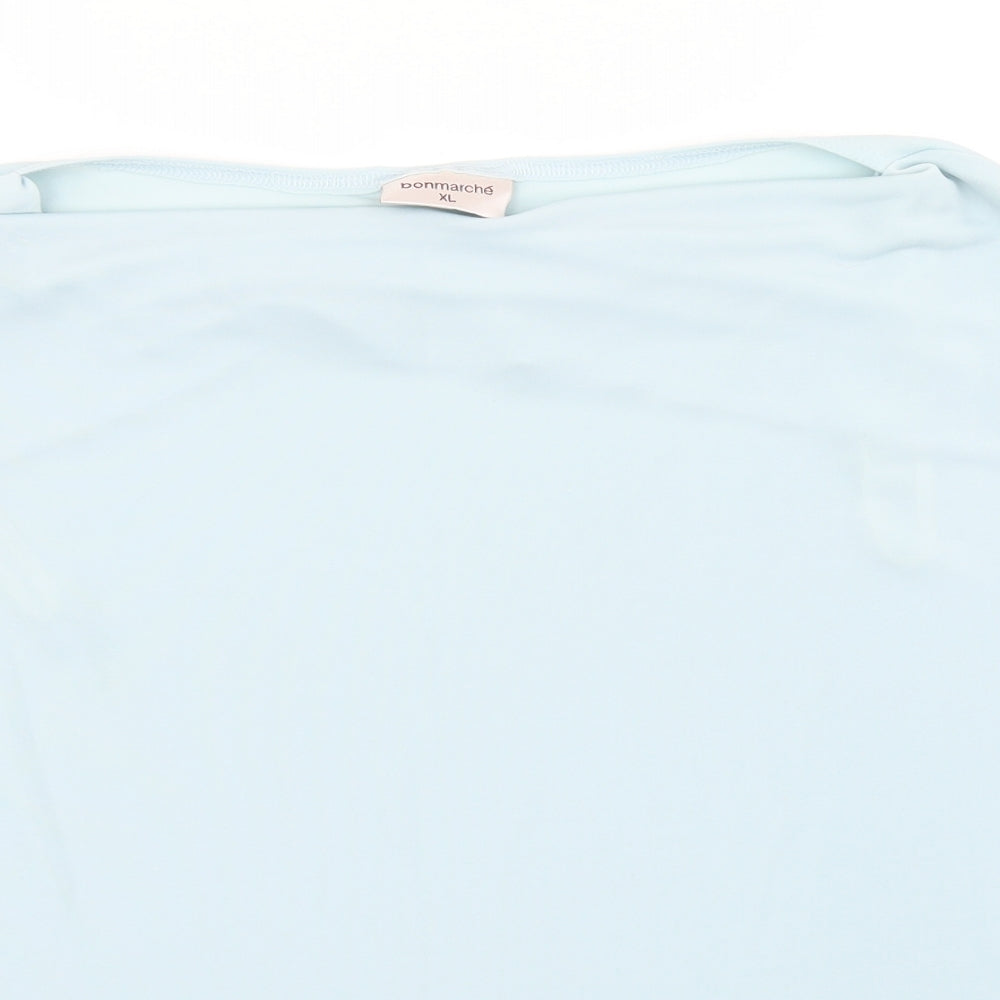 Bonmarché Womens Blue  Polyester Basic T-Shirt Size XL Round Neck