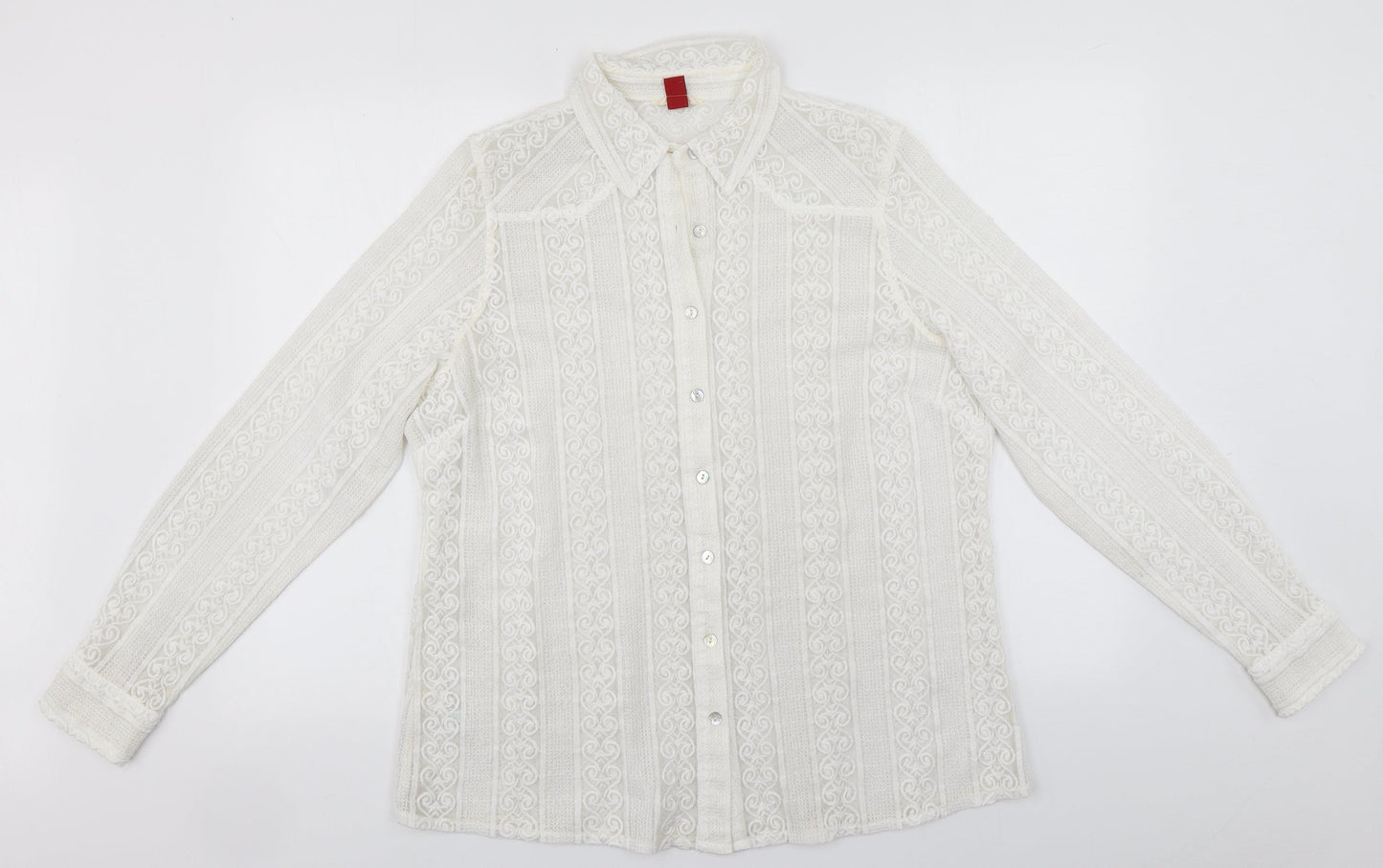 Matalan Womens White Round Neck  Polyester Cardigan Jumper Size 20