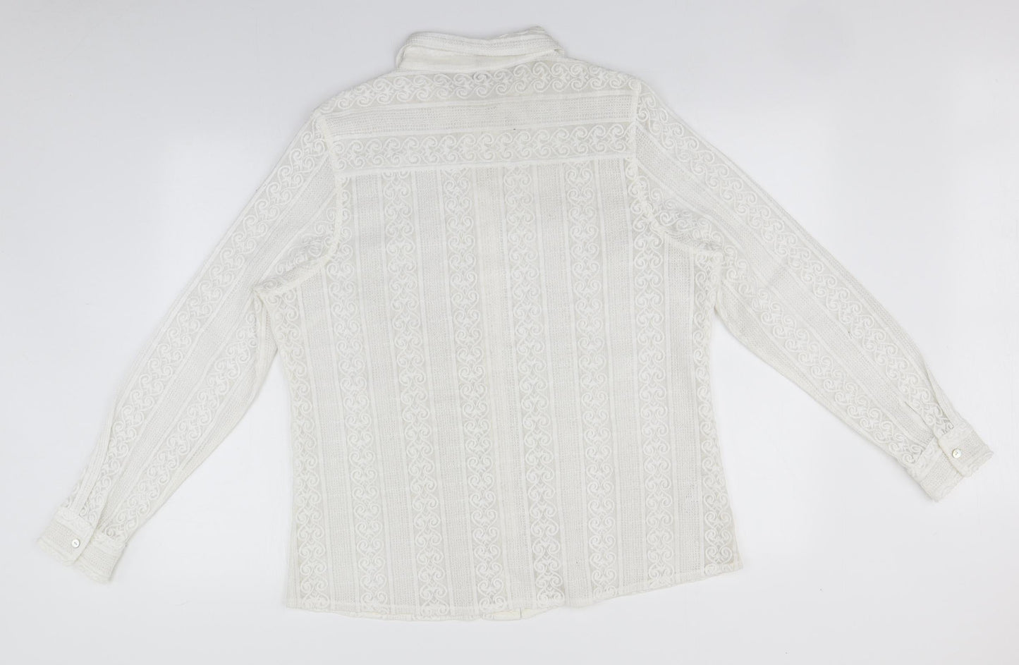Matalan Womens White Round Neck  Polyester Cardigan Jumper Size 20