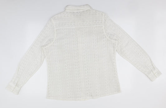 Matalan Womens White Round Neck  Polyester Cardigan Jumper Size 20