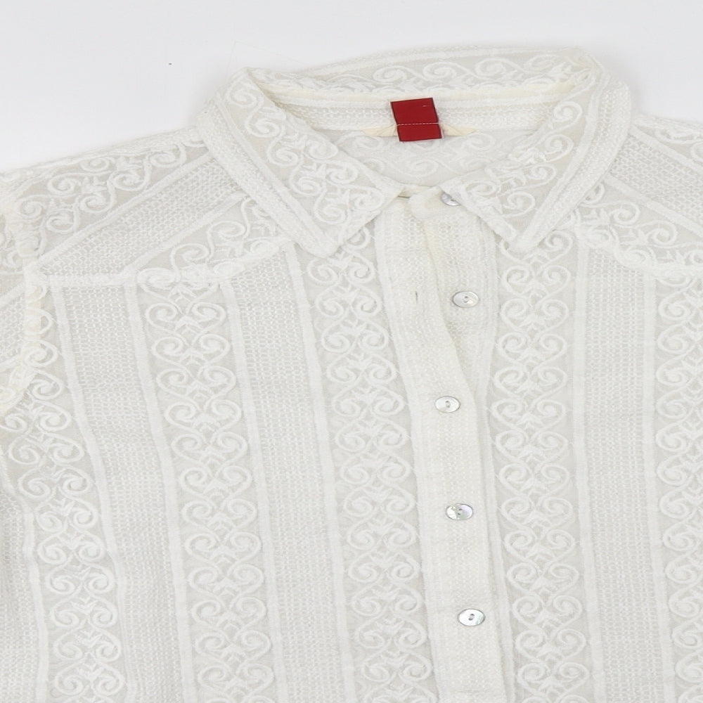 Matalan Womens White Round Neck  Polyester Cardigan Jumper Size 20