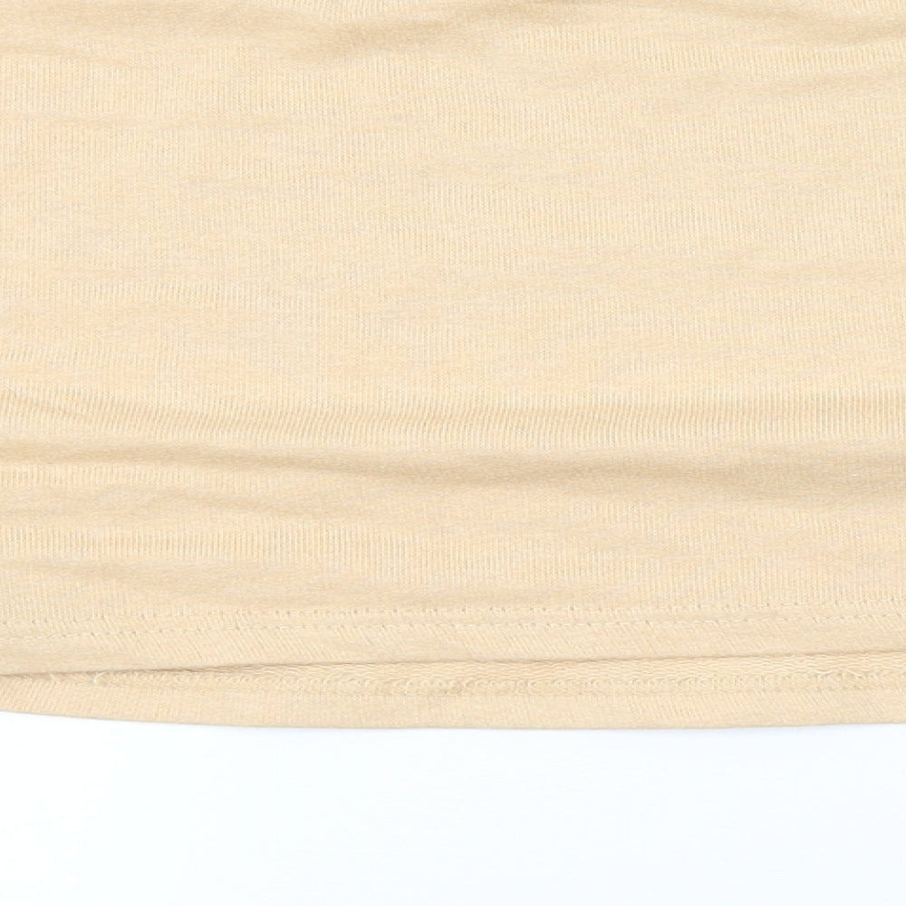 Missguided Womens Beige Round Neck  Cotton Pullover Jumper Size 8