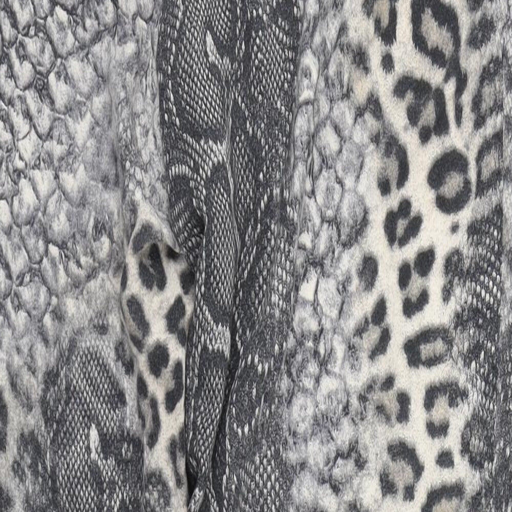 Dorothy Perkins Womens Grey Animal Print Polyester Trousers  Size 14 L26 in Regular