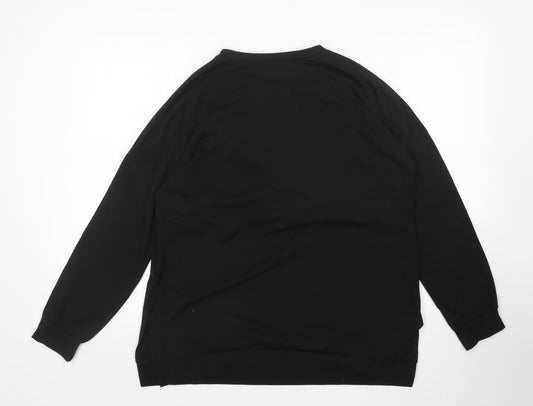 Preworn Womens Black  Polyester Pullover Sweatshirt Size L