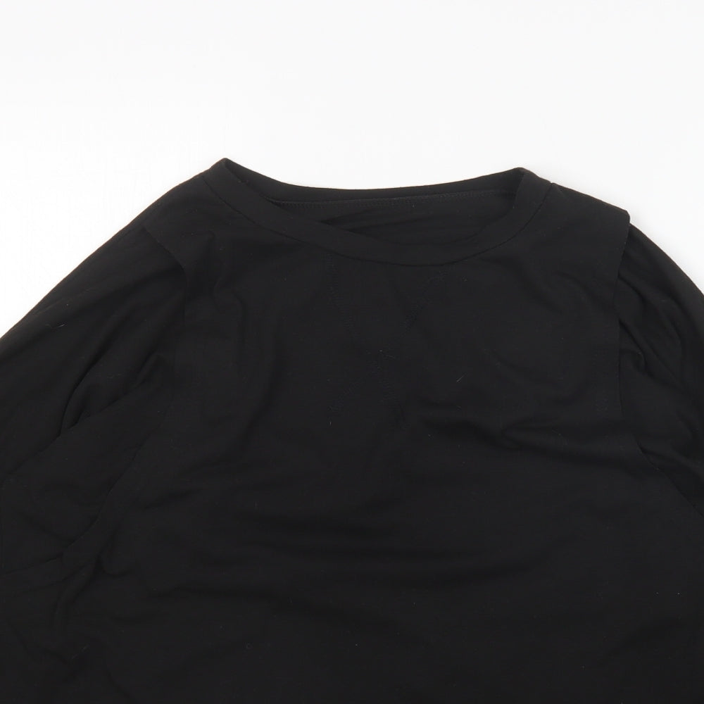 Preworn Womens Black  Polyester Pullover Sweatshirt Size L