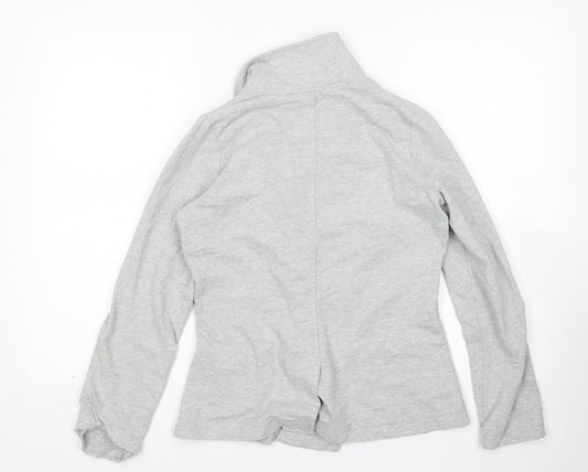 Denim Co Womens Grey V-Neck  Cotton Cardigan Jumper Size 8