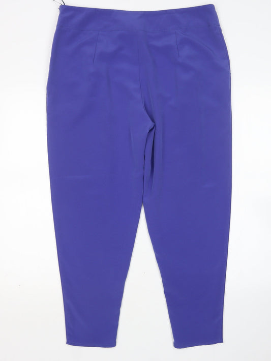 Jane Norman Womens Blue  Polyester Trousers  Size 14 L26 in Regular