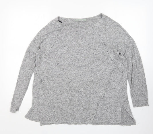 COIN 1804 Womens Grey Round Neck  Rayon Pullover Jumper Size S
