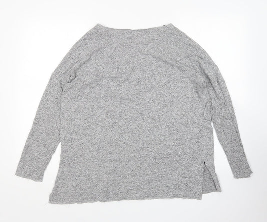 COIN 1804 Womens Grey Round Neck  Rayon Pullover Jumper Size S