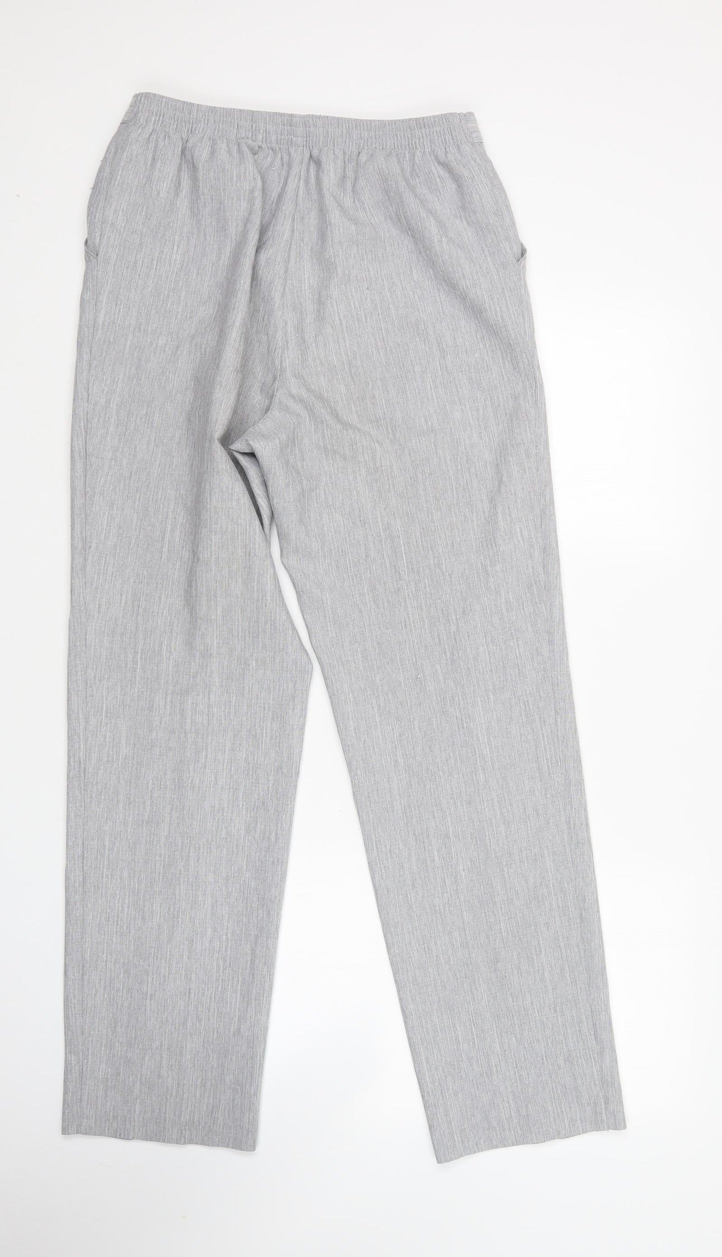 M&S Womens Grey  Polyester Trousers  Size 12 L32 in Regular