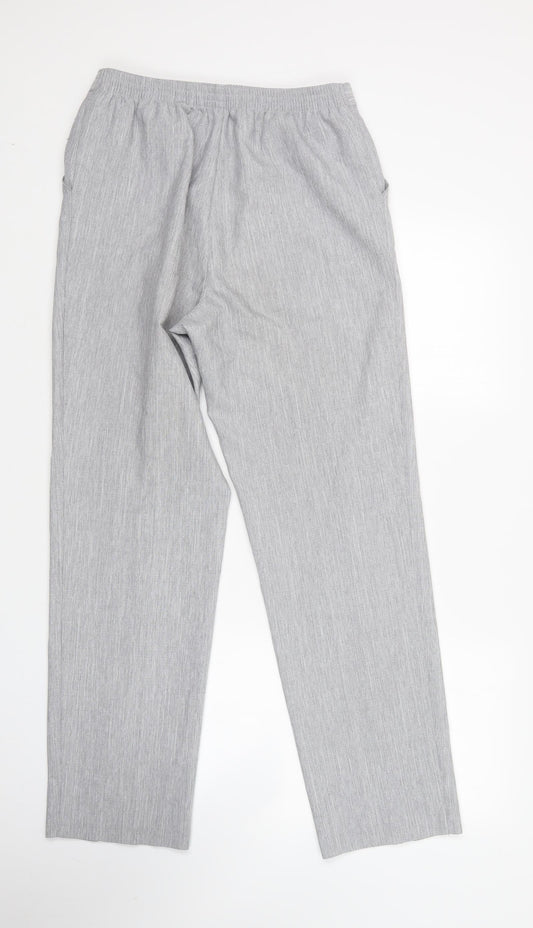 M&S Womens Grey  Polyester Trousers  Size 12 L32 in Regular