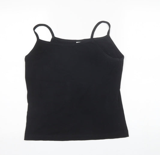 Joie de Vivre Womens Black  Cotton Camisole Tank Size L Round Neck